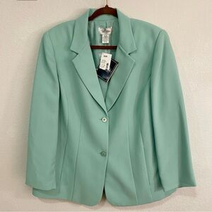NWT Bob Mackie Studio Seafoam Green Blazer 16W